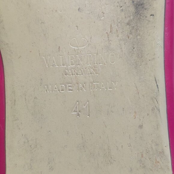 Valentino Pink Rockstud Flats Patent Leather Pointed Toe Shoe Size 41 US 10 - Picture 8 of 8